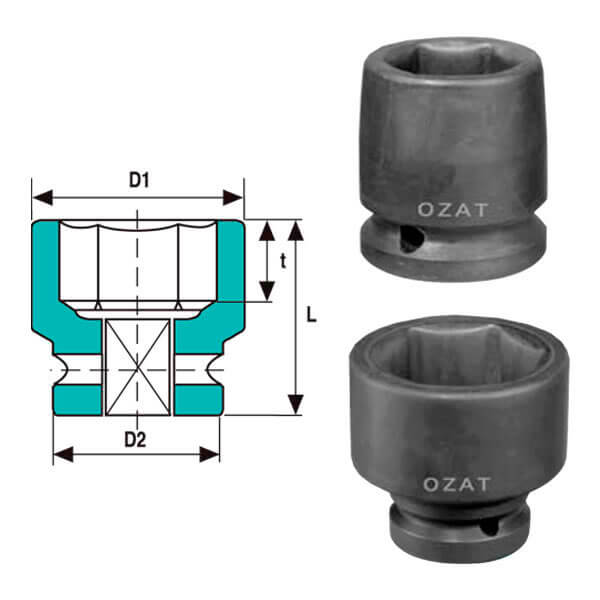 DADO IMPACTO HEXAGONAL ESTANDAR MANDO DE 1" X 42MM