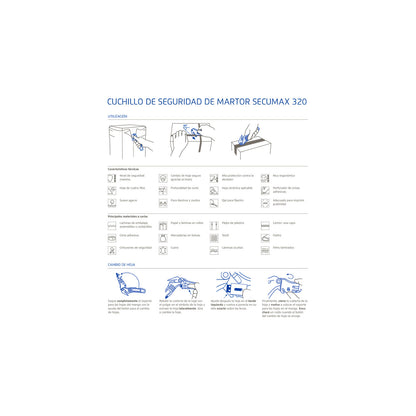 CUCHILLO DE SEGURIDAD 4MM PLASTICO SECUMAX 320