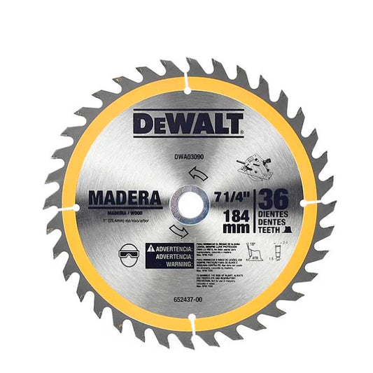 DISCO SIERRA CIRCULAR7.1/4´´36TPI, MODELO DWA03090 MARCA DEWALT